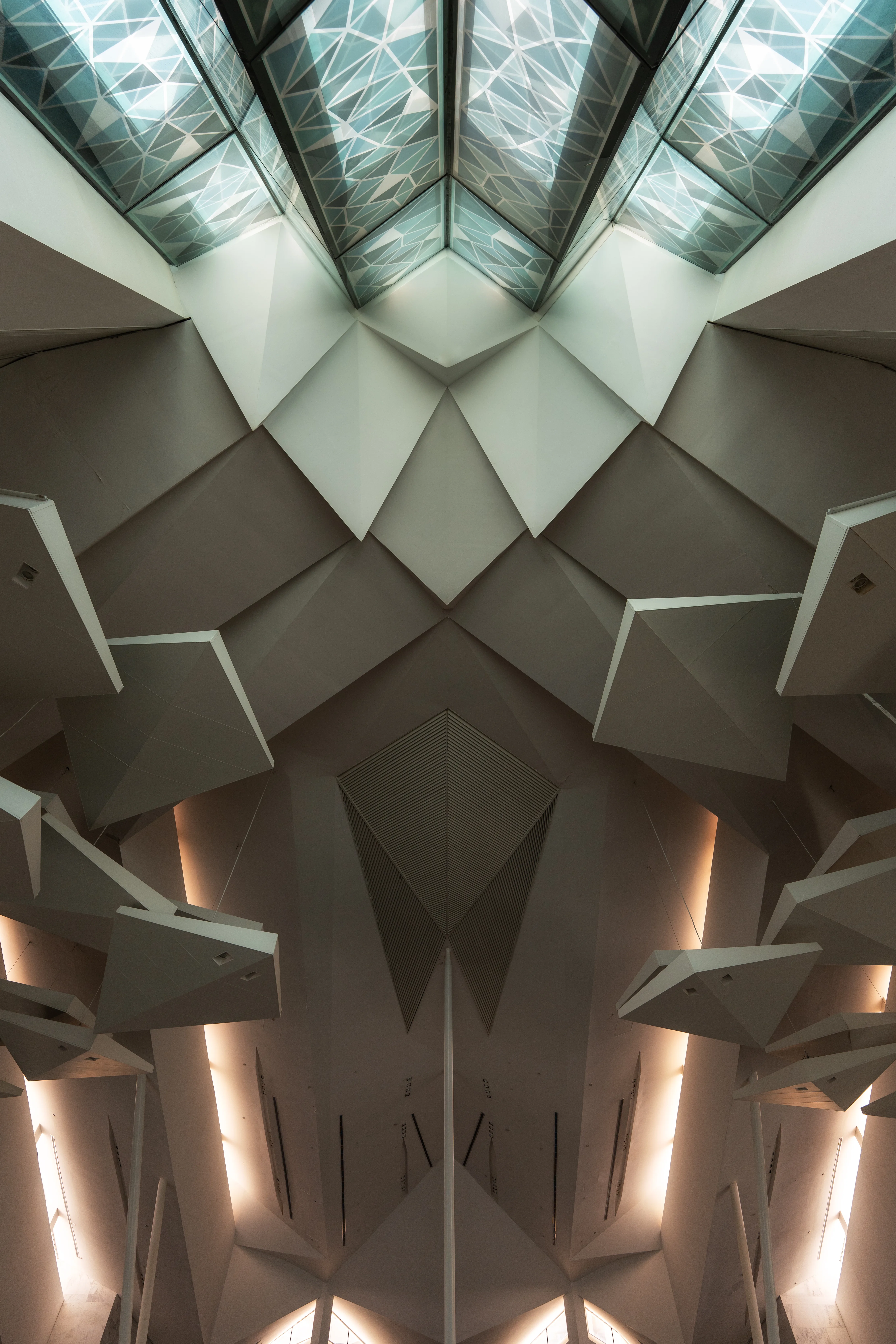 Interior ceiling detail of the KAFD Mosque, Riyadh, designed by Omrania