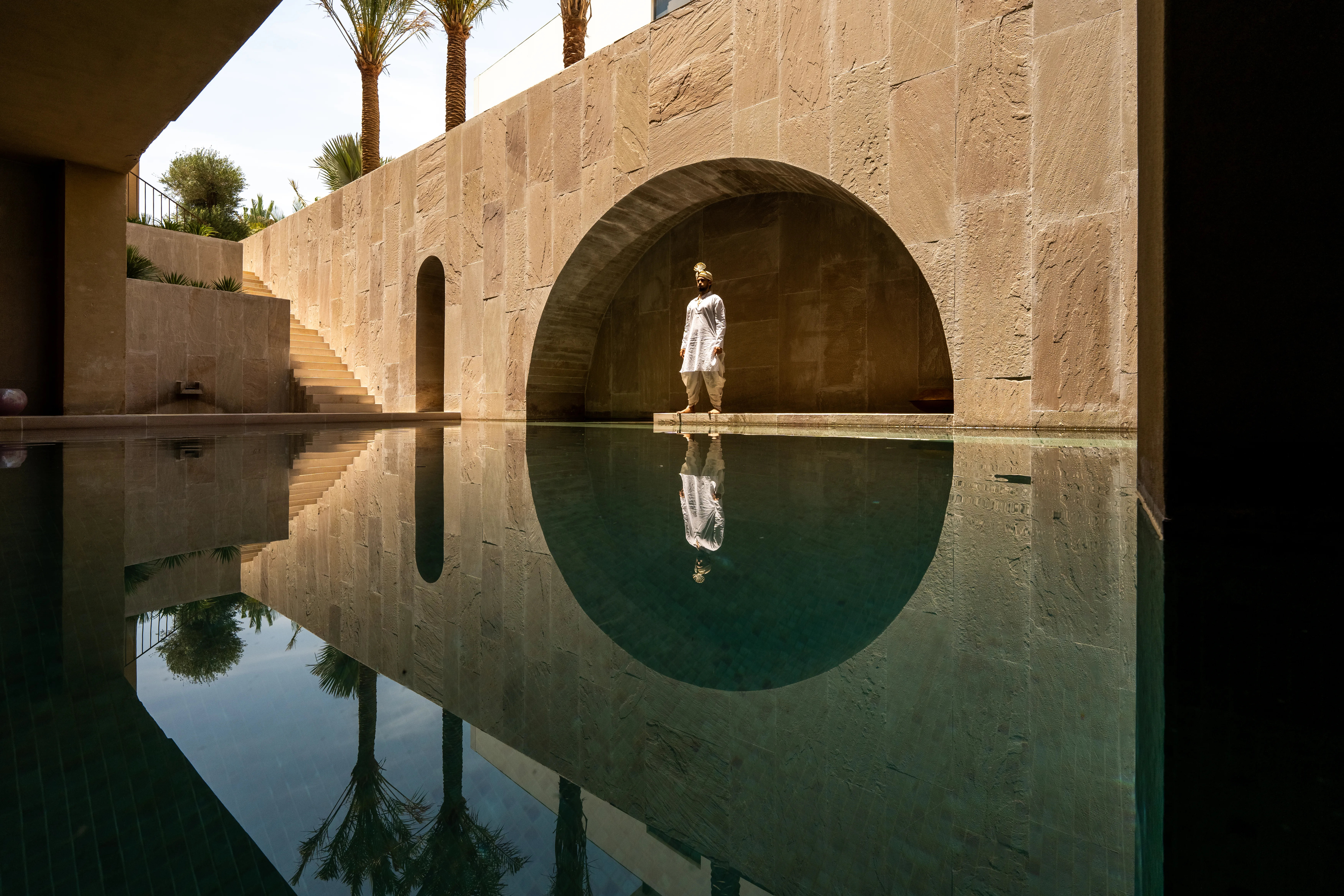 OrangeBox - The House of Courtyards, a private villa in Dubai designed by Studio VDGA (architect Deepak Gugarii). Architectural