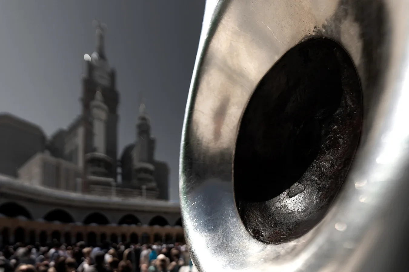 The Hajar Aswad with the Mecca Clock Tower in the background, Masjid al-Haram