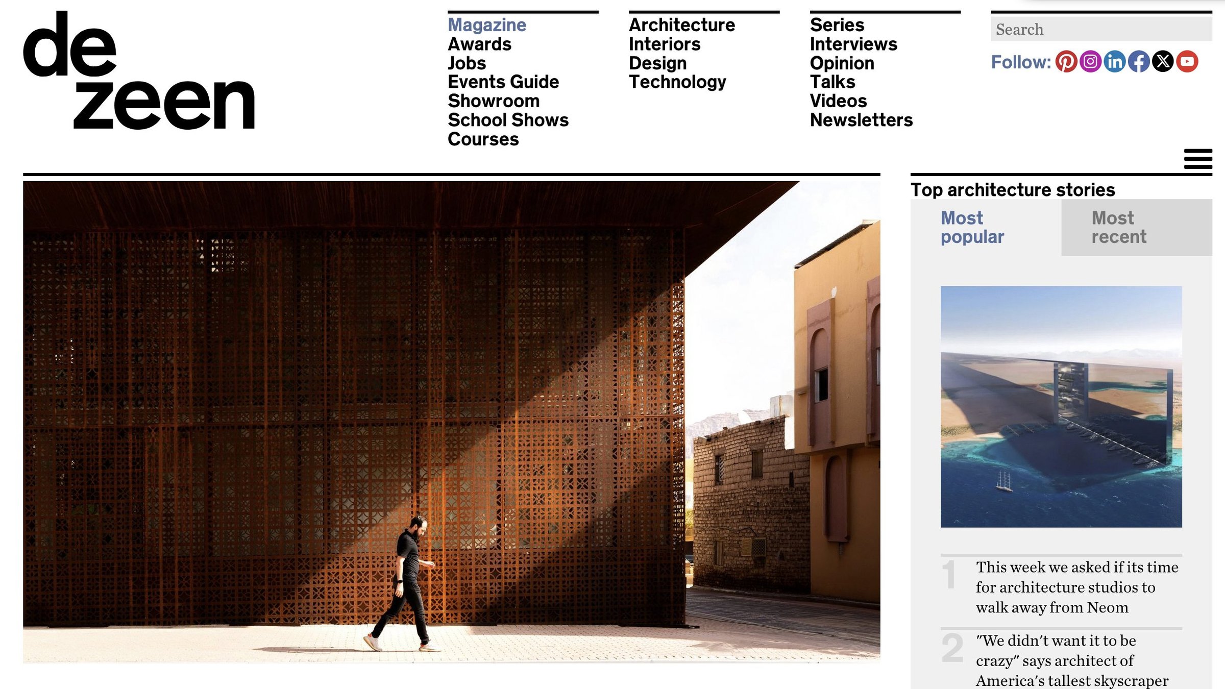 Shoayb Khattab featured in Dezeen