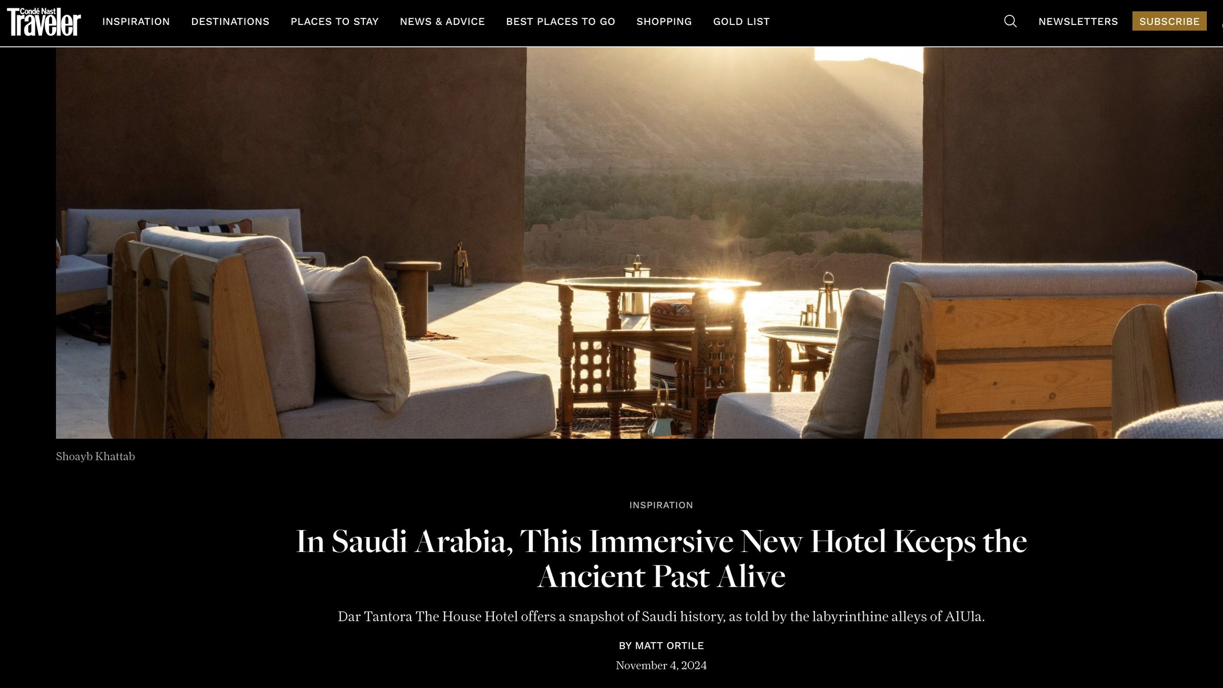 Shoayb Khattab featured in CN Traveller